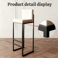 Tabouret de bar au design élégant - Chaise haute robuste avec structure en métal noir pour bar et salle à manger