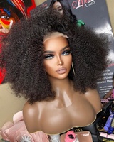 Perruques en cheveux humains avec fermeture en dentelle 4x4 Afro Kinky Curly, couleur blonde miel ombrée, dentelle transparente, avec cheveux de bébé