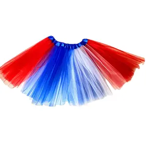Halloween Mardi Gras 4th of July Party Dress Up Performance 3 Layers Fluffy Ballet Tutu Skirt For Adult Kids