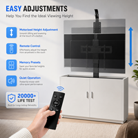 Support de télévision motorisé en acier robuste intelligent pour téléviseurs de 32 à 75 pouces, pour montage sur armoire, garantie de 2 ans, télécommande RF, capacité de charge de 60 kg