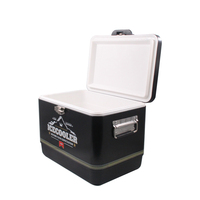 Coffre à glace portable et durable populaire en acier inoxydable en métal 51 litres ensemble de boîte isotherme