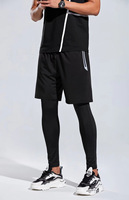 Ensemble de leggings de sport décontractés pour hommes, en toile non tissée, séchage rapide, respirant, avec cordon de serrage, shorts courts, service OEM