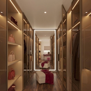 VIQ Minimalist Customized Walk-in <b>Wardrobe</b> Closet Open door/ MR-MDF finished <b>with</b> Lacquered Laminate Modern Concept - Product Image 1