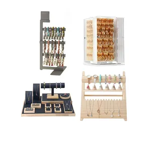 Подставка для ювелирных изделий из металла, подставка для деревянного ожерелья, акриловые кольца, подставки для ювелирных изделий, наборы стендов