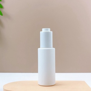 Manufacturers 30ml50ml Frosted White Light-proof Cylindrical Flat Shoulder Glass <b>Bottle</b> Essential Oil Packaging Dropper <b>Bottle</b> - Product Image 3