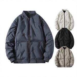 Custom Men'<b>s</b> Winter Padded Varsity <b>Jacket</b> Casual Baseball Collar Lightweight Thermal Warm Quilted Windproof Breathable Front - Product Image 1