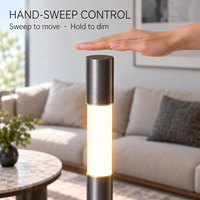 Lampu Lantai LED dengan Ketinggian yang Dapat Disesuaikan Secara Otomatis, Dilengkapi Remote Kontrol Suara Bahasa Inggris dan Peredupan Tanpa Tingkatan untuk Hotel dan Ruang Tamu