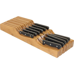 Bloque de <span class=keywords><strong>Cuchillos</strong></span> de Bambú 100% Puro Personalizado con 16 Ranuras para <span class=keywords><strong>Cuchillos</strong></span>, Organizador de <span class=keywords><strong>Cuchillos</strong></span> para Cajón - Product Image 1