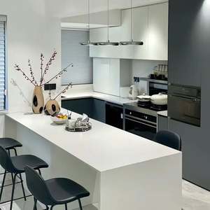 Modern Simple Wooden Wind Design Integrated Kitchen Island Dining Table for Small Households - Product Image 5