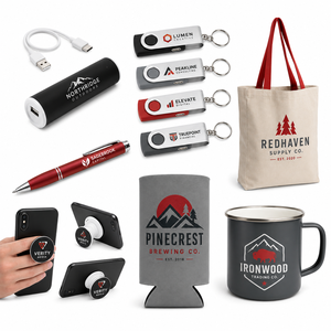 Sac cadeau de club scolaire personnalisé imprimé numériquement, fournitures promotionnelles portables pour fêtes, sac fourre-tout avec clé USB, tasse, stylo et support de téléphone - Product Image 1
