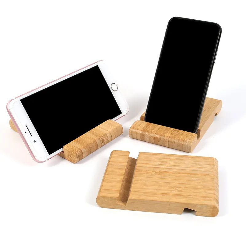 2024 desk bamboo cell phone holder stand wooden mobile phone holder wood