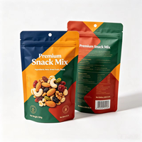 Sachets à collation personnalisés imprimés, pochettes verticales refermables à fermeture éclair pour chips, noix, bonbons, biscuits, pop-corn, en kraft, plastique et aluminium