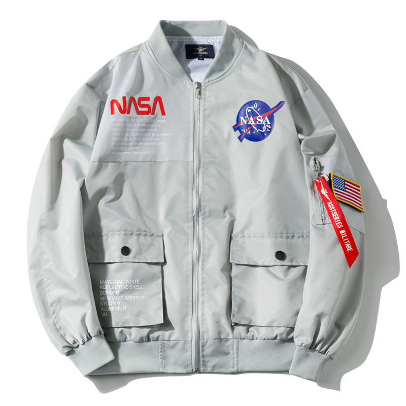 Nasa Astronaut Nasa Grey Bomber Jacket Wholesale NASA Jackets