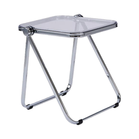 Nouvelle table d'angle pliable en acrylique transparent, élégante table d'appoint pour canapé de salon