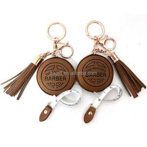 Tùy chỉnh giá rẻ ưa thích có thể thu vào sợi thủy tinh chính hãng điên da ngựa tua Keychain chu vi đầu đo băng - Product Image 3