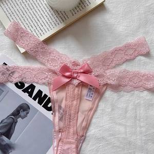 Tanga mit Niedriger Taille Nahtlose Damenunterwäsche Übergröße Sexy Spitzen-Slips Transparente Höschen für Frauen - Product Image 2