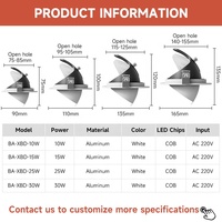 Spot LED COB encastré au plafond de qualité supérieure, angle de faisceau réglable, pour hôtel commercial, en aluminium, 10W, 15W, 25W, 30W