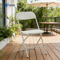 Chaise pliante robuste en plastique avec structure métallique, portable, pour événements extérieurs, mariages et fêtes