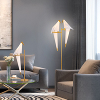 Lampe de table en acrylique fantaisie nordique avec oiseau LED, lampe de chevet moderne