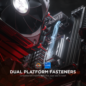 AsiaHorse <span class=keywords><strong>le</strong></span> <span class=keywords><strong>Chevalier</strong></span> <span class=keywords><strong>Errant</strong></span> CP200 235w TDP 4 Caloducs en Cuivre Refroidisseur d'Air pour Processeur avec Double Ventilateur PWM 120mm - Product Image 4