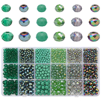 Zhubi 18 grilles 4 6 8MM cristal Rondelle perles coffret en gros couleurs naturelles facettes perles de verre rondes pour la fabrication de bijoux