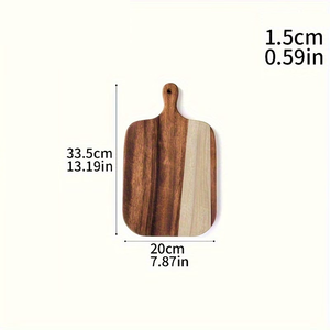 Planche à découper en bois avec poignée, grande planche à découper en bois portable pour cuisiner des aliments et des steaks, utilisée pour la préparation et le service en cuisine - Product Image 3