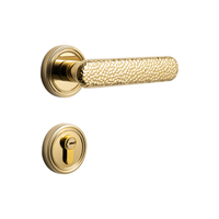 Serrure de porte dorée pour chambre à coucher, usage domestique intérieur, silencieuse, avec poignée symétrique pour porte en bois, barres de traction d'entrée, modèle Matrix