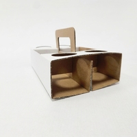 Boîtes en carton ondulé avec impression de logo personnalisée, pelliculage mat, plateau porte-gobelets 4 places pour café, boissons, bière à emporter