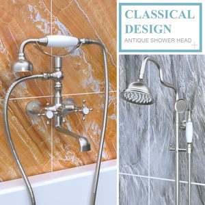 HOMEDEC 59 pollici antico soffione doccia ad alta pressione Vintage a forma di telefono portatile <span class=keywords><strong>con</strong></span> <span class=keywords><strong>tubo</strong></span> <span class=keywords><strong>flessibile</strong></span> - Product Image 2