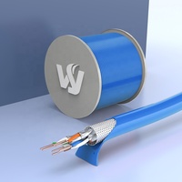 Cable LAN Linkwylan Cat6A SFTP 23AWG 10G 500MHz Clase Ea Blindado LSZH, Compatible con 4PPoE, Aislamiento de Espuma PE Azul de 8 Conductores