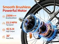 Vélo électrique urbain GALERUN C11PRO 26 pouces, moteur central 250W, cadre à encoche, freins à disque hydrauliques, vélo de banlieue 7 vitesses