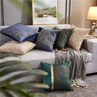 Housse de coussin décorative en velours gris, blanc et or, vente en gros, luxe, pour canapé