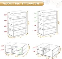 Organisateur de maquillage transparent anti-poussière Caktraie à 16 tiroirs avec 4 compartiments de rangement pour fournitures de bureau et de bureau à domicile, pour bijoux et stylos