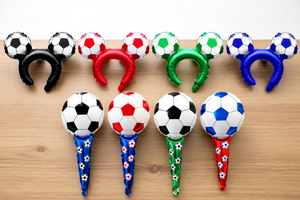 Vente en gros usine : <span class=keywords><strong>Ensemble</strong></span> de 8 ballons de célébration en aluminium en forme de bâton, thème football, pour le soutien des équipes - Product Image 6