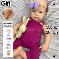 Poupée Reborn en Silicone Réaliste de 20 pouces avec Sucette, en Silicone Souple Résistant à la Décoloration, Nouveau-né Bettie pour Collection et Loisirs