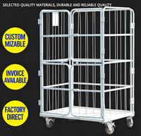 Chariot de stockage mobile en acier pour entrepôt commercial, chariot à roulettes pour la logistique des supermarchés