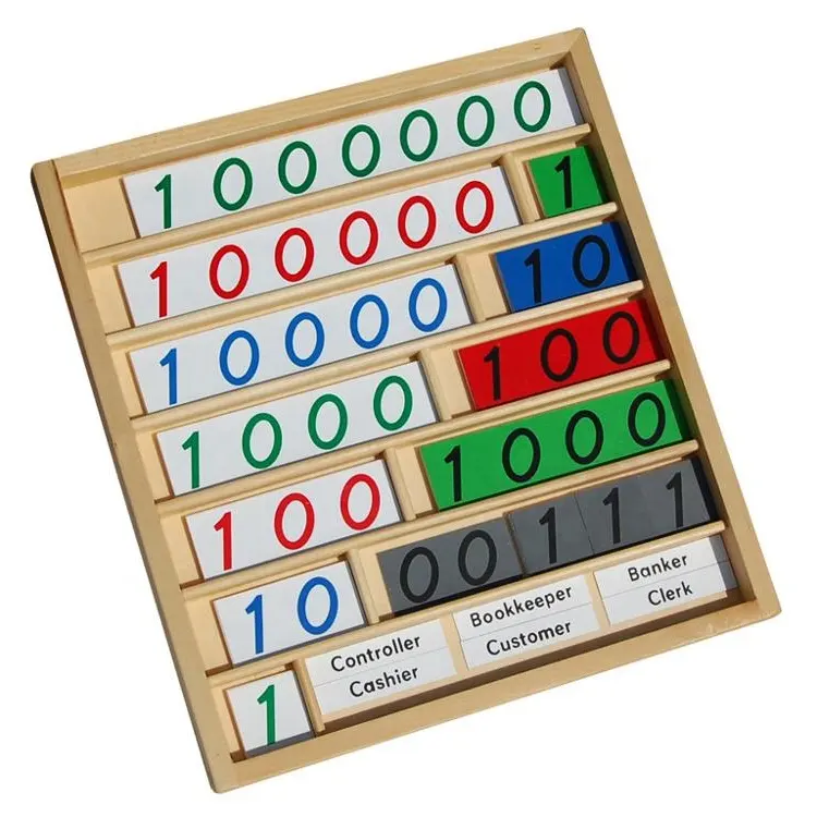 Hohe qualität kinder buche holz montessori mathematic pädagogisches spielzeug bank spiel