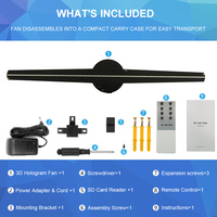 Ventilateur holographique 3D de 42 cm à LED, projecteur rotatif avec affichage animé et prise en charge de la carte SD pour la publicité - Vente chaude