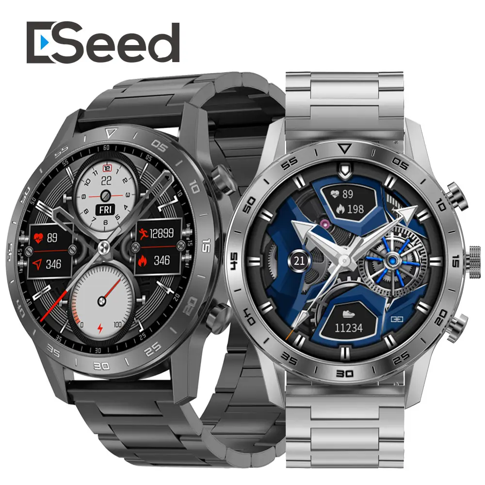 Eseed DT70+ Smart Watch 1.45'' HD Screen Men Reloj inteligente with NFC BT Call Leather Steel Strap Fashion Smartwatch 2023