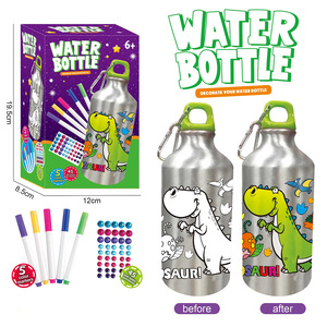 El Mejor Regalo para Niños, Botella de Agua de Aluminio con Diseño de <span class=keywords><strong>Dinosaurio</strong></span> de <span class=keywords><strong>Dibujos</strong></span> Animados, Juego de Juguetes de Dibujo, Kits de Arte y Manualidades, Decora Tus Propios Colores - Product Image 1