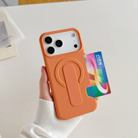 Casing Dompet Magnetik Terintegrasi dengan Penyangga Lipat untuk iPhone 17 Pro Max 16 Pro 15 14 13, Mendukung Pengisian Daya Nirkabel Magnetik