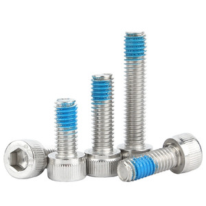 Tornillo de Fijación de Nylon Azul Antiaflojamiento, Grado 8.8 10.9 M12 M16 M20, con Parche de Nylon, Tipo Allen, Galvanizado - Product Image 1