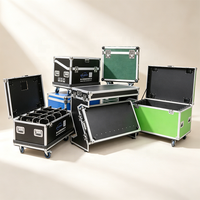 Équipement de sonorisation et d'éclairage de scène, console audio, panneau en contreplaqué de 9 mm, coin arrondi, loquet papillon encastré, bleu, vert, noir, grand flight case