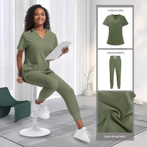 Quirófano médico belleza Spa ropa de trabajo mujeres hombres enfermera uniforme Scrubs Jogger Set salud cuidador ropa de trabajo uniformes de enfermería - Product Image 3