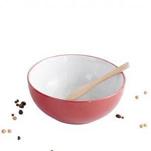 Tazón de Porcelana Cerámica de Dos Colores, Rojo y Blanco, de 7 Pulgadas, Estilo Minimalista, Apto para Lavavajillas, Marca TRESUN, Precio de Fábrica al por Mayor - Product Image 1