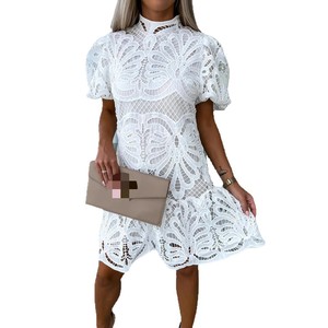 Vestidos Cortos de Mujer con Encaje Floral Soluble en Agua, Diseño Sexy y Moderno - Product Image 5