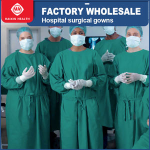 Gaun bedah lengan panjang dapat dicuci seragam dokter suster tahan klorin ruang operasi rumah sakit 100% katun dapat digunakan kembali - Product Image 2