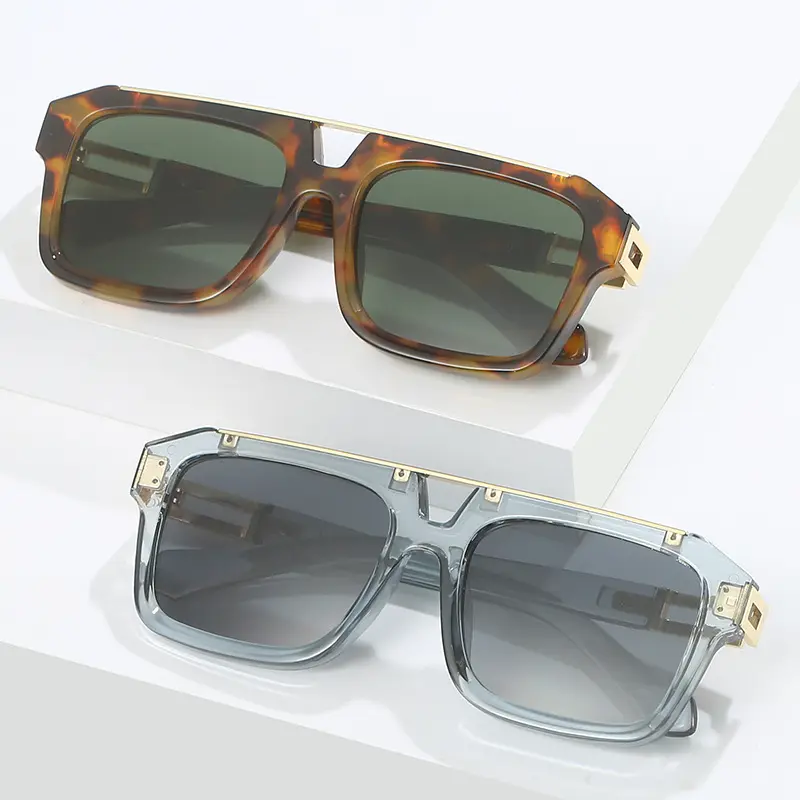 Good Price Women Shades Retail Vintage Eyewear Streetwear Sunglasses Custom Famous Men Double Bridge Sunglasses