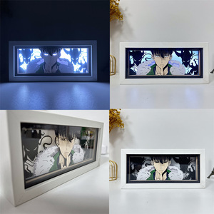 Custom Anime 3D luce notturna cantata Jin-Woo carta DIY arte intagliato lampada da tavolo in legno per la decorazione camera da letto & regalo - Product Image 5