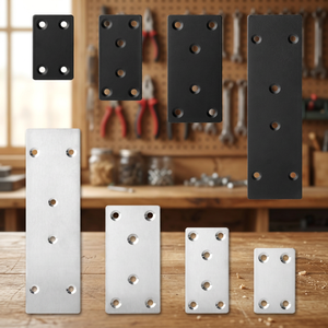 Équerre d'angle carrée en acier inoxydable, plaque plate droite pour meubles et planches de bois - Product Image 3